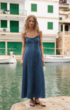 Load image into Gallery viewer, Angel Eyes Denim Midi Dress