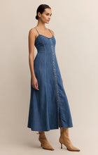 Load image into Gallery viewer, Angel Eyes Denim Midi Dress