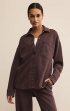 Load image into Gallery viewer, All Day Knit Denim Jacket in Chocolate Cherry