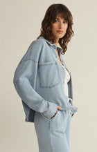 Load image into Gallery viewer, Cropped All Day Knit Denim Jacket in Ocean Air