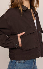 Load image into Gallery viewer, Rey Cropped Chore Jacket Umber detail