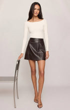 Load image into Gallery viewer, Roux Leather Mini Skirt Dark Chocolate detail 4