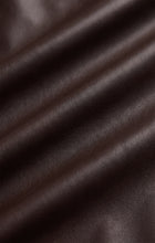 Load image into Gallery viewer, Roux Leather Mini Skirt Dark Chocolate swatches