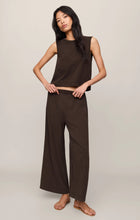 Load image into Gallery viewer, Sloane Jersey Muscle Tank - Dark Chocolate, styled with pant