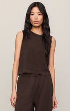 Load image into Gallery viewer, Sloane Cotton Jersey Tank - Dark Chocolate, front (Z Supply)