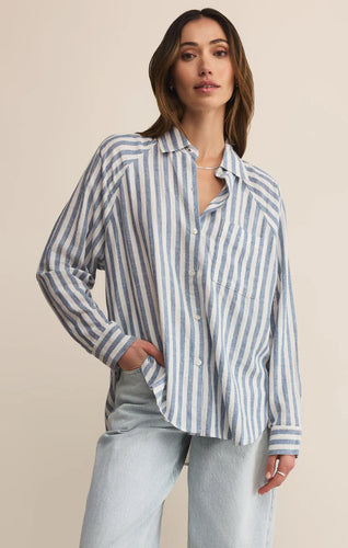The Perfect Line Top in Boathouse Blue