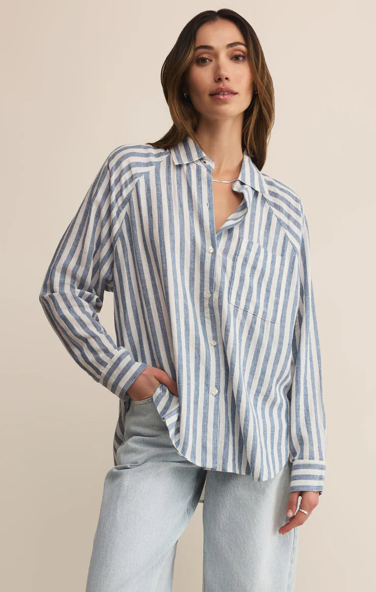 The Perfect Line Top in Boathouse Blue