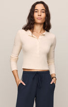 Load image into Gallery viewer, All In Henley Top - Sandstone, front