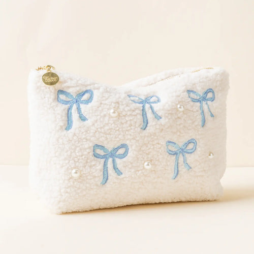 Blue Bows Teddy Pouch
