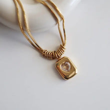 Load image into Gallery viewer, Double Chain Heart Pendant Necklace