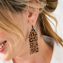 Load image into Gallery viewer, Delilah Cheetah Fringe Earrings