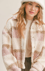 Ivory Campfire Plaid Teddy Jacket