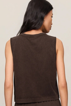 Load image into Gallery viewer, Sloane Jersey Muscle Tank - Dark Chocolate, detail