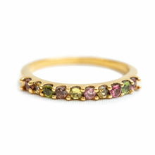 Load image into Gallery viewer, Multi Tourmaline Pave Ring