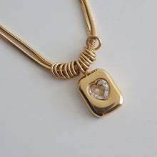 Load image into Gallery viewer, Double Chain Heart Pendant Necklace
