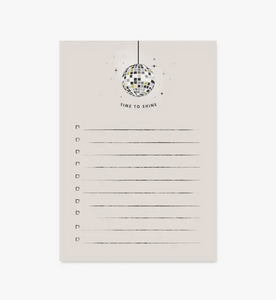 Time to Shine Disco Ball Notepad