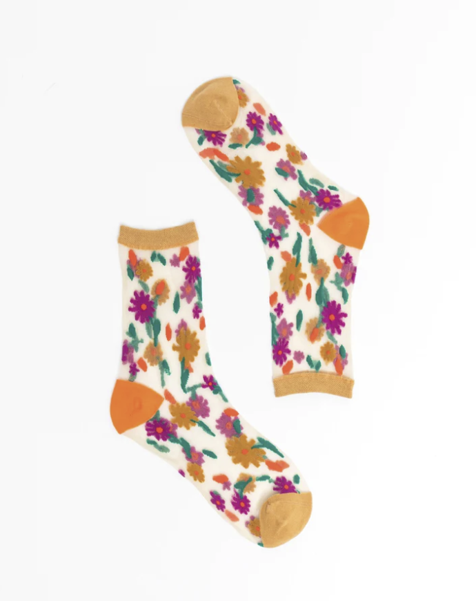 Ditsy Floral Sheer Socks