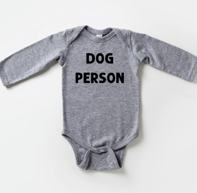 Dog Person Long Sleeve Baby Onesie