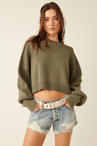 Dried Basil Easy Street Crop Pullover