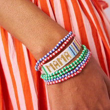 Load image into Gallery viewer, "Mama" Adjustable Beaded Bracelet Rainbow