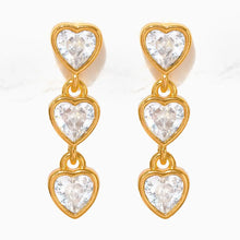 Load image into Gallery viewer, Falling Hearts Dangle Earrings
