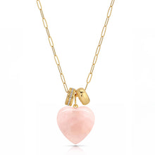 Load image into Gallery viewer, Free Bird Rose Quartz Heart Charm Set Necklace