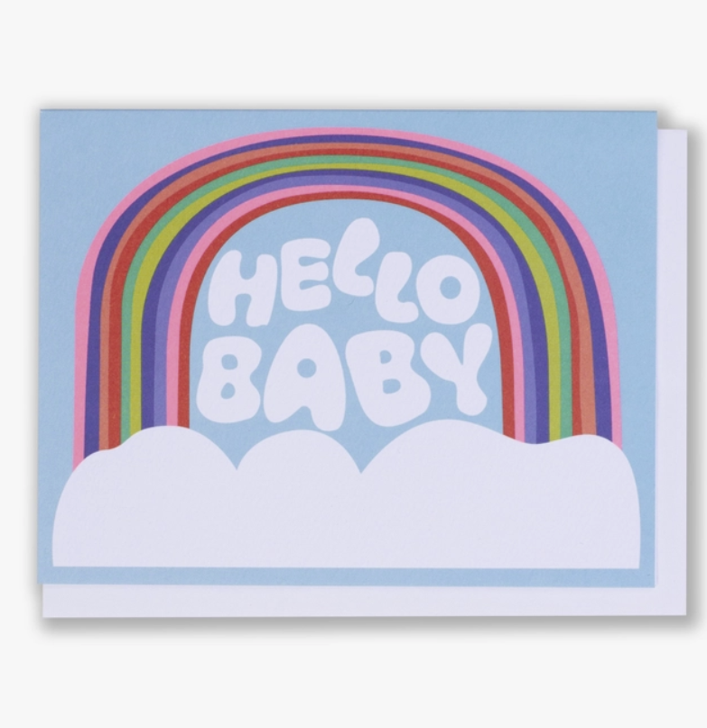 Hello Baby Rainbow and Clouds Card