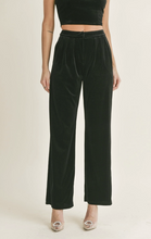 Load image into Gallery viewer, Black High Voltage Pleated Velvet Pants