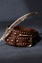 Load image into Gallery viewer, Sola Studded Leather Belt