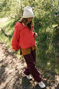 Pippa Packable Pullover in Cherry Tomato