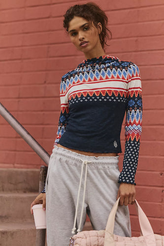 Breathe Easy Printed Layer in Navy