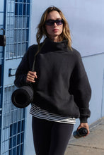 Load image into Gallery viewer, A Cut Above Mock Neck Pullover Sweatshirt in Black