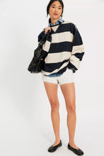 Load image into Gallery viewer, We The Free Classic Striped Oversized Crewneck Black Combo