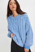 Load image into Gallery viewer, Frankie Cable Sweater in Blue