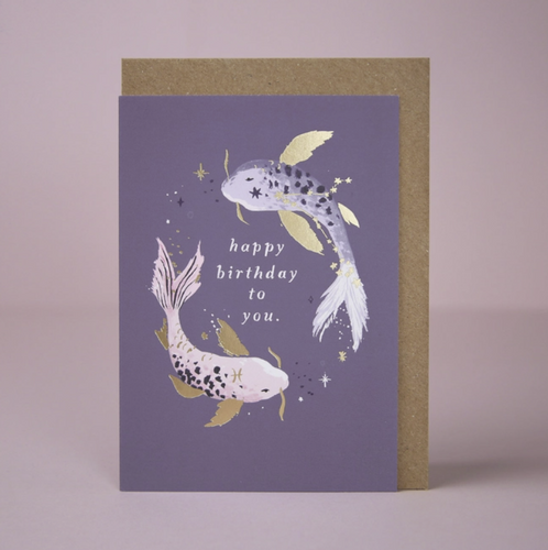 Koi Zodiac Birthday Card