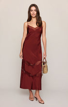 Load image into Gallery viewer, Bruna Lace Inset Midi Dress - Velvet Rouge, front