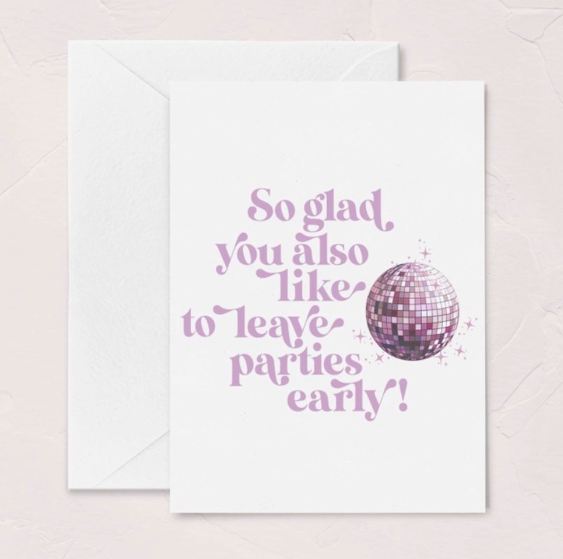 Disco Ball Leaving Parties Card