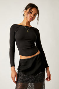 Black Long Run Layering Top