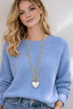 Load image into Gallery viewer, Loverboy Gold Statement Chain Necklace with Mother of Pearl Charm