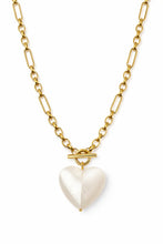 Load image into Gallery viewer, Loverboy Gold Statement Chain Necklace with Mother of Pearl Charm