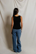 Load image into Gallery viewer, Mallory Luxe Rib V-Neck Tank in Black
