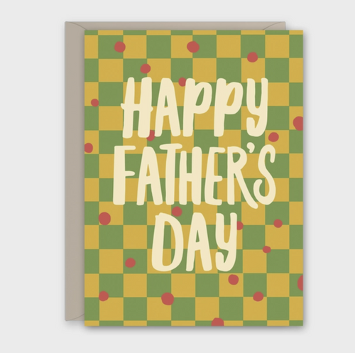 Olive Checkerboard Father's Day Card