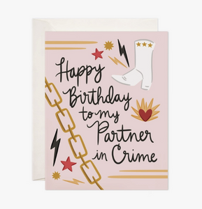 Partner in Crime Birthday Card