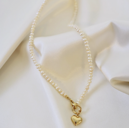 Heart & Freshwater Pearl Necklace
