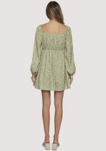 Load image into Gallery viewer, Green Wild Poppies Mini Dress