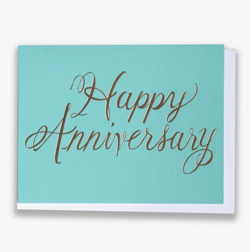 Rose Gold Happy Anniversary Card