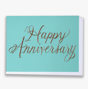 Rose Gold Happy Anniversary Card