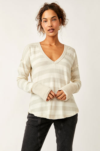 Natural Combo Sail Away Long Sleeve Top