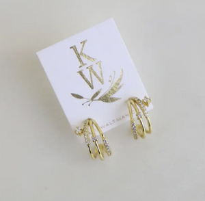 CZ Triple Hoop Earrings