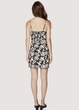 Load image into Gallery viewer, Black Cream Tropic Flair Mini Dress